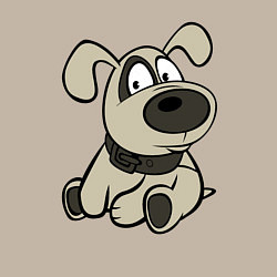 Свитшот хлопковый мужской Щенок глазастый бежевый, цвет: миндальный — фото 2