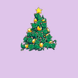 Свитшот хлопковый мужской Christmas Tree Made Of Green Cats, цвет: лаванда — фото 2