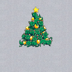 Свитшот хлопковый мужской Christmas Tree Made Of Green Cats, цвет: меланж — фото 2