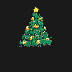 Свитшот хлопковый мужской Christmas Tree Made Of Green Cats, цвет: черный — фото 2