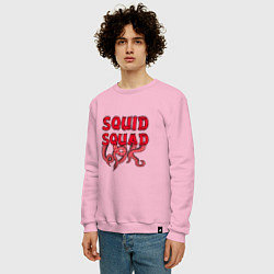 Свитшот хлопковый мужской Squid Squad, цвет: светло-розовый — фото 2