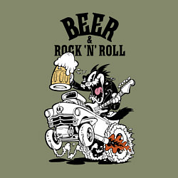 Свитшот хлопковый мужской Beer & RocknRoll, цвет: авокадо — фото 2