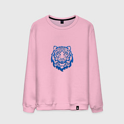 Свитшот хлопковый мужской Символ года тигренок синий, цвет: светло-розовый