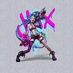 Свитшот хлопковый мужской LOL JINX БРЫЗГИ КРАСОК, цвет: меланж — фото 2