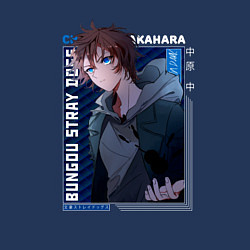 Свитшот хлопковый мужской Чуя Накахара Chuuya Nakahara , Великий из бродячих, цвет: тёмно-синий — фото 2