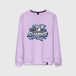 Свитшот хлопковый мужской Wilmington sharks -baseball team, цвет: лаванда