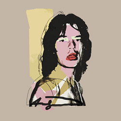 Свитшот хлопковый мужской Andy Warhol - Mick Jagger pop art, цвет: миндальный — фото 2