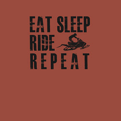 Свитшот хлопковый мужской Eat, sleep, ride, repeat, цвет: кирпичный — фото 2