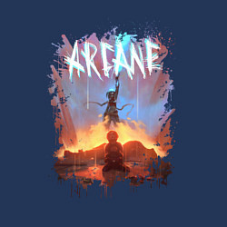 Свитшот хлопковый мужской JINX HERE WAS ARCANE LEAGUE OF LEGENDS ДЖИНКС, цвет: тёмно-синий — фото 2