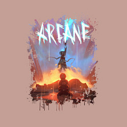 Свитшот хлопковый мужской JINX HERE WAS ARCANE LEAGUE OF LEGENDS ДЖИНКС, цвет: пыльно-розовый — фото 2