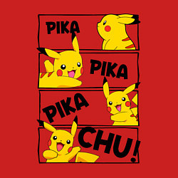 Свитшот хлопковый мужской Пика Пика Пикачу Pikachu, цвет: красный — фото 2