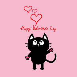 Свитшот хлопковый мужской Cat and Valentines Day, цвет: светло-розовый — фото 2