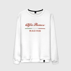 Свитшот хлопковый мужской Alfa Romeo racing - logo, цвет: белый