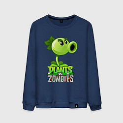 Свитшот хлопковый мужской Plants vs Zombies Горохострел, цвет: тёмно-синий