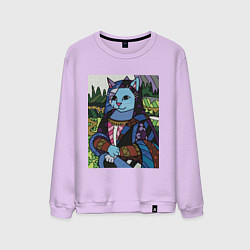 Свитшот хлопковый мужской Mona Cat2, цвет: лаванда
