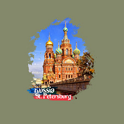 Свитшот хлопковый мужской Путешествие Санкт-Петербург Россия, цвет: авокадо — фото 2