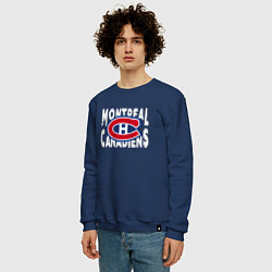 Свитшот хлопковый мужской Монреаль Канадиенс, Montreal Canadiens, цвет: тёмно-синий — фото 2