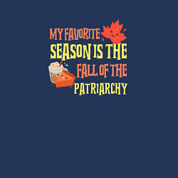 Свитшот хлопковый мужской My favorite season is the fall of the patriarchy, цвет: тёмно-синий — фото 2