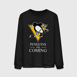 Свитшот хлопковый мужской Penguins are coming, Pittsburgh Penguins, Питтсбур, цвет: черный