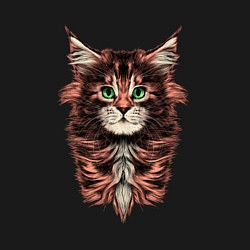 Свитшот хлопковый мужской Котёнок мейн-кун, цвет: черный — фото 2