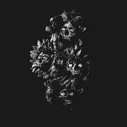 Свитшот хлопковый мужской Цветы смерти, цвет: черный — фото 2