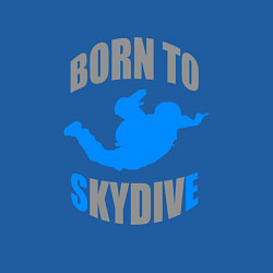 Свитшот хлопковый мужской Рожденный прыгать с парашютом, цвет: синий — фото 2