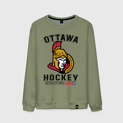 Свитшот хлопковый мужской OTTAWA SENATORS ОТТАВА СЕНАТОРЗ, цвет: авокадо