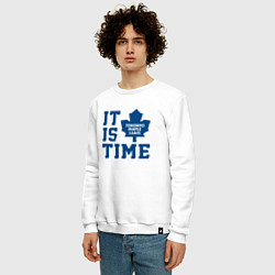 Свитшот хлопковый мужской It is Toronto Maple Leafs Time, Торонто Мейпл Лифс, цвет: белый — фото 2