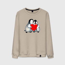 Мужской свитшот Милые Влюбленные Пингвины