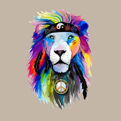 Свитшот хлопковый мужской Color lion! Neon!, цвет: миндальный — фото 2