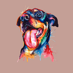 Свитшот хлопковый мужской Color rottweiler, цвет: пыльно-розовый — фото 2