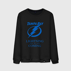 Свитшот хлопковый мужской Tampa Bay Lightning is coming, Тампа Бэй Лайтнинг, цвет: черный