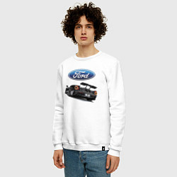Свитшот хлопковый мужской Ford Performance Motorsport, цвет: белый — фото 2