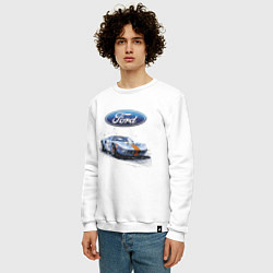 Свитшот хлопковый мужской Ford Motorsport, цвет: белый — фото 2