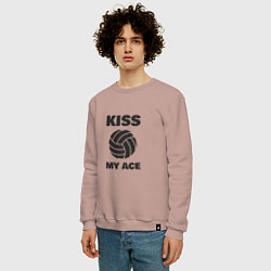Свитшот хлопковый мужской Volleyball - Kiss My Ace, цвет: пыльно-розовый — фото 2