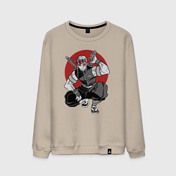 Свитшот хлопковый мужской Тенген Японский стиль, цвет: миндальный