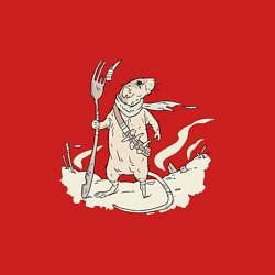 Свитшот хлопковый мужской Мышь в пустоши, цвет: красный — фото 2