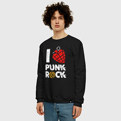 Свитшот хлопковый мужской I LOVE PUNK ROCK, цвет: черный — фото 2