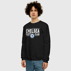 Свитшот хлопковый мужской Chelsea Football Club Челси, цвет: черный — фото 2