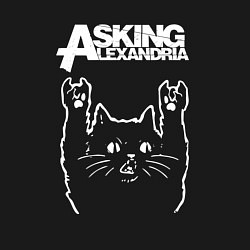 Свитшот хлопковый мужской Asking Alexandria Рок кот, цвет: черный — фото 2