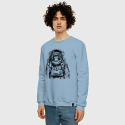 Свитшот хлопковый мужской Monkey Astronaut, цвет: мягкое небо — фото 2