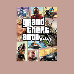 Свитшот хлопковый мужской GTA V Logos, цвет: пыльно-розовый — фото 2