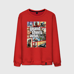 Свитшот хлопковый мужской GTA V Logos, цвет: красный