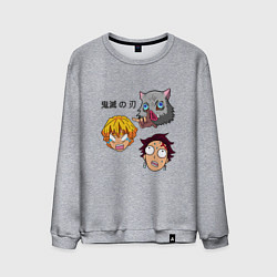 Свитшот хлопковый мужской Персонажи из клинка, цвет: меланж