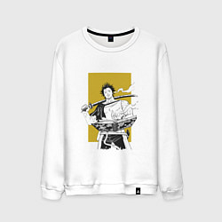 Свитшот хлопковый мужской Стильный Ями, цвет: белый