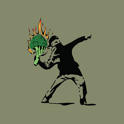 Свитшот хлопковый мужской Banksy веган, цвет: авокадо — фото 2