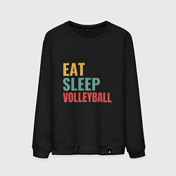 Свитшот хлопковый мужской Eat - Sleep - Volleyball, цвет: черный