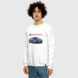 Свитшот хлопковый мужской Audi sport Racing, цвет: белый — фото 2