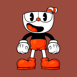 Свитшот хлопковый мужской Cuphead красная чашечка, цвет: кирпичный — фото 2