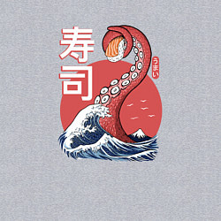 Свитшот хлопковый мужской Kraken Kawaii Sushi, цвет: меланж — фото 2